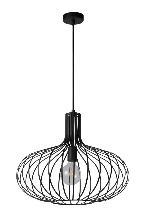 Lucide MANUELA - Hanglamp - Ø 50 cm - 1xE27 - Zwart - uitgezet